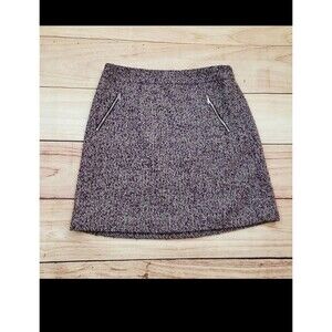 LOFT Skirt Womens 4 MAROON A-line Mini Short Tweed Business Wool Lined Ladies